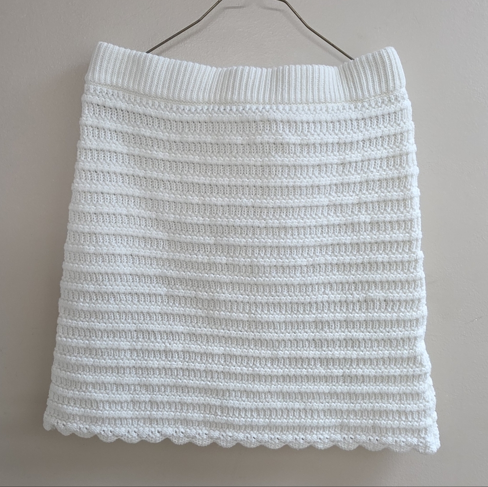 Sage The Label White Knit Mini Shirt Small